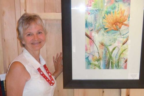Artist Cathy Owen at her new Red Dragon Studio on Malcolm Lake near Ardoch